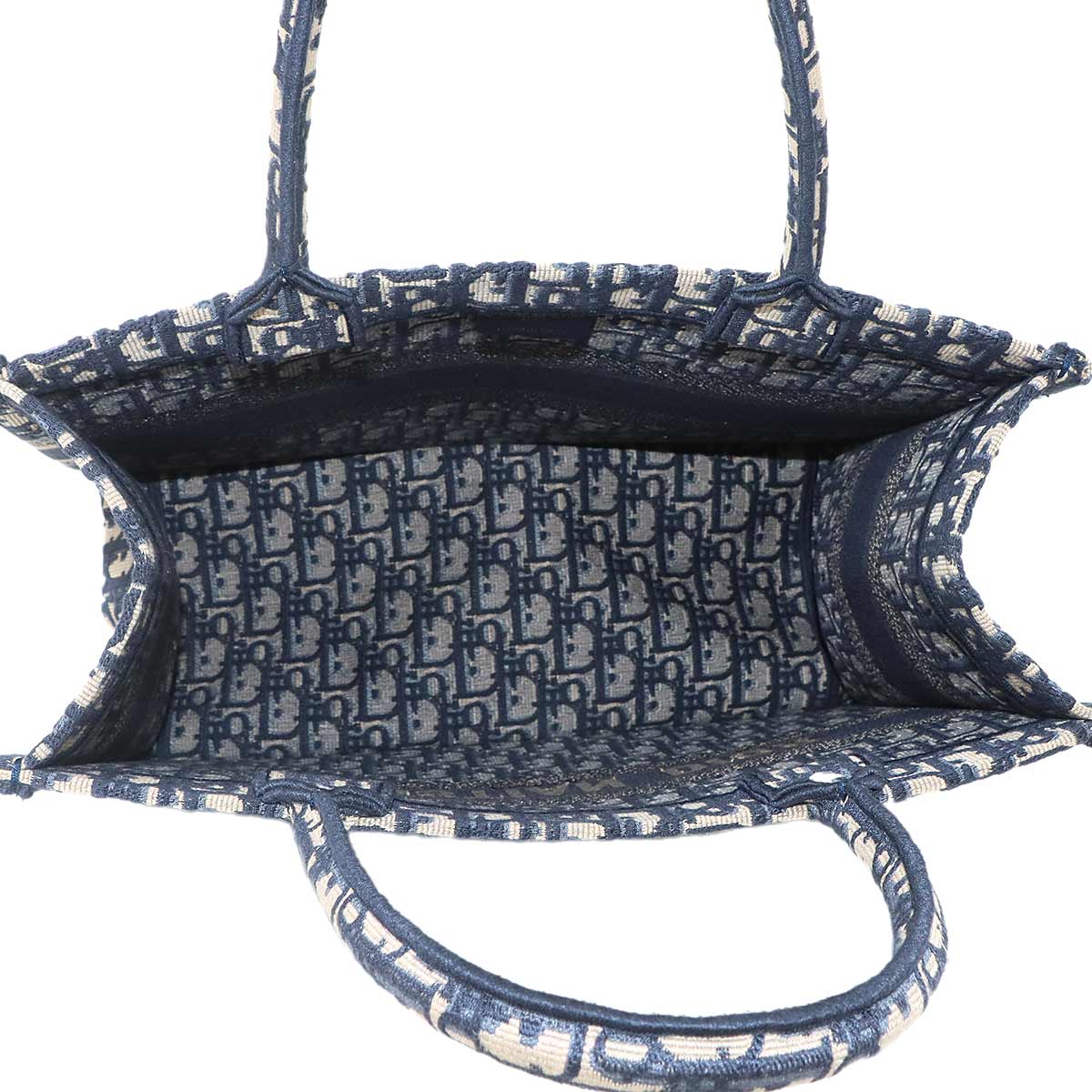 Oblique Book Tote Medium Bag Canvas Navy M1296ZRIW