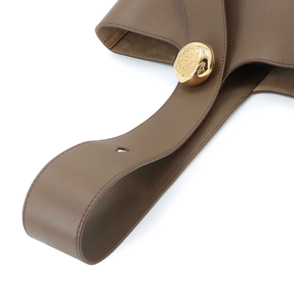 Pebble Bucket Bag Medium Hand Shoulder Bag Leather Brown