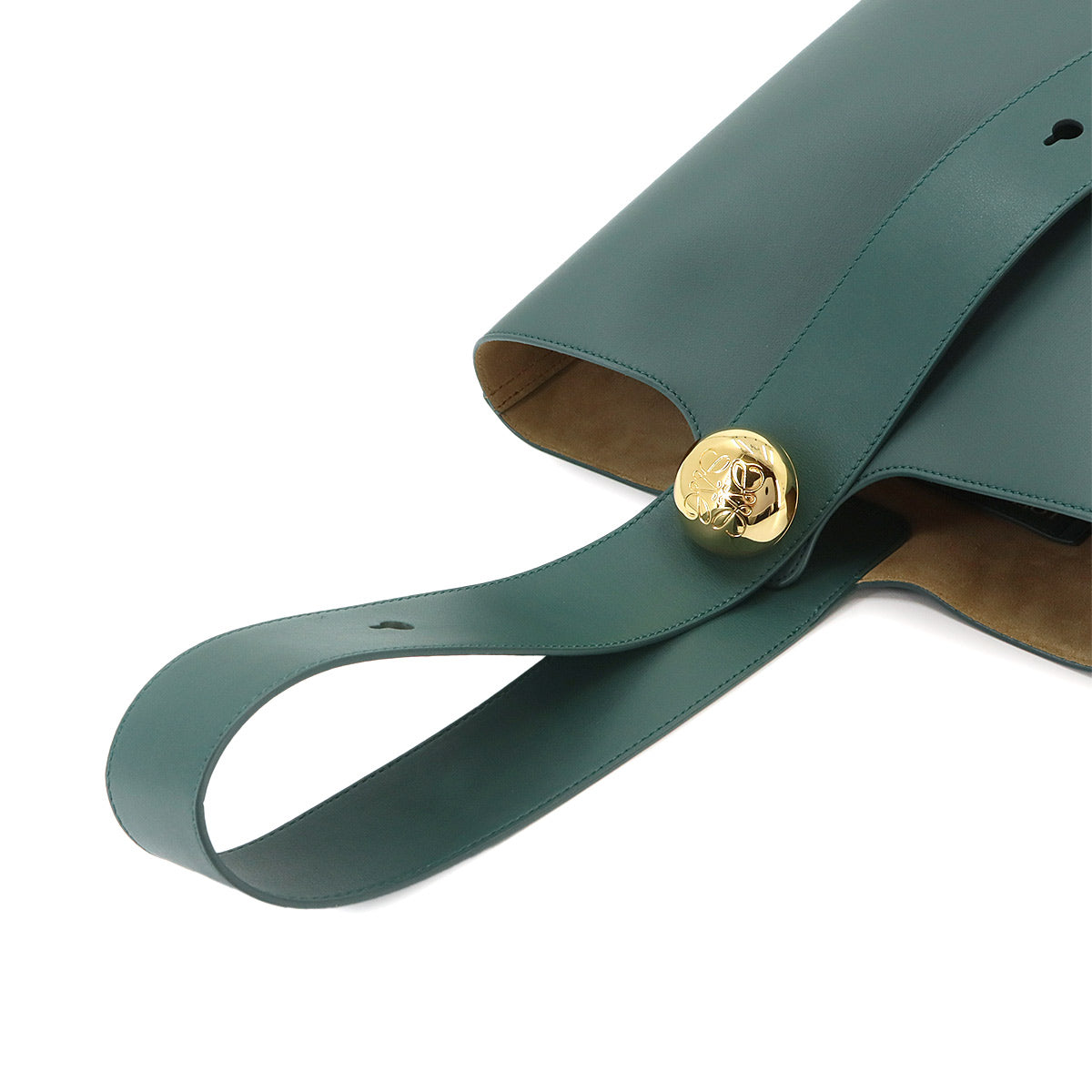 Pebble Bucket Bag Medium Shoulder Bag Leather Green