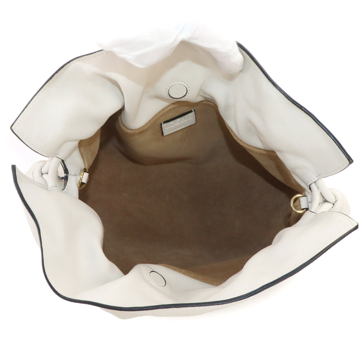 Flamenco Clutch Medium Shoulder Bag Leather White Purse