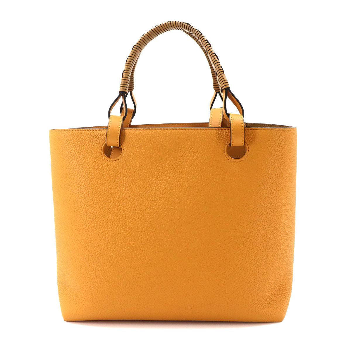 Anagram 2way Tote Shoulder Bag Leather Yellow Purse