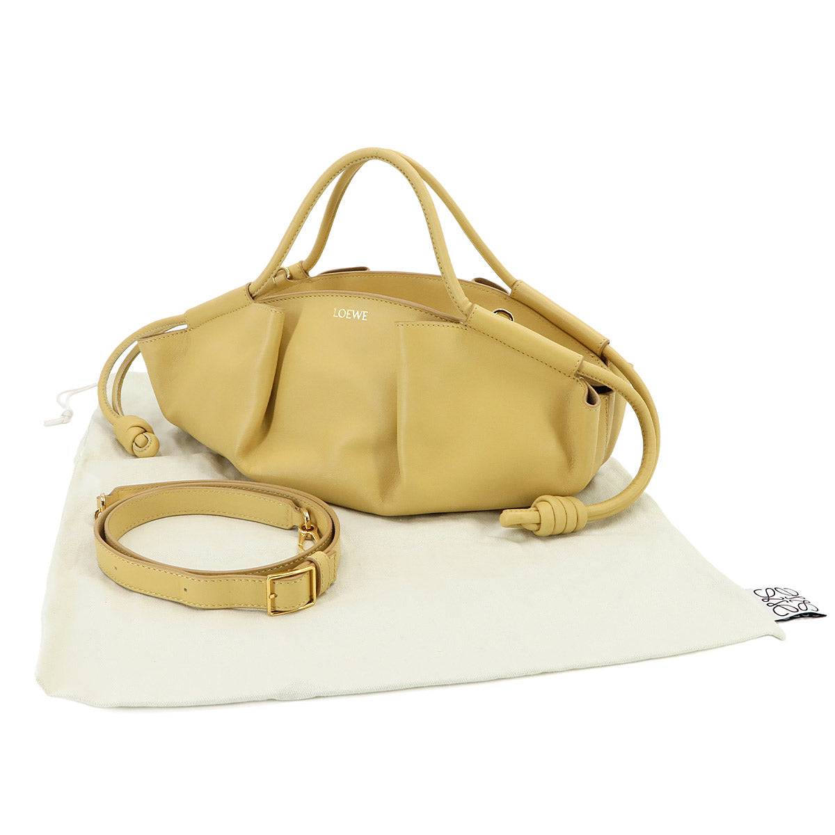 Paseo Small Hand Shoulder Bag Leather Yellow Purse