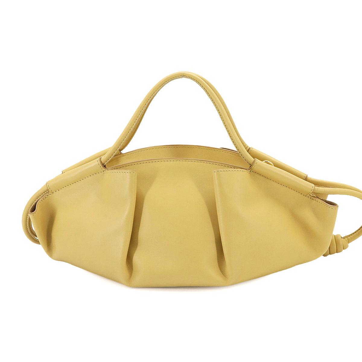 Paseo Small Hand Shoulder Bag Leather Yellow Purse