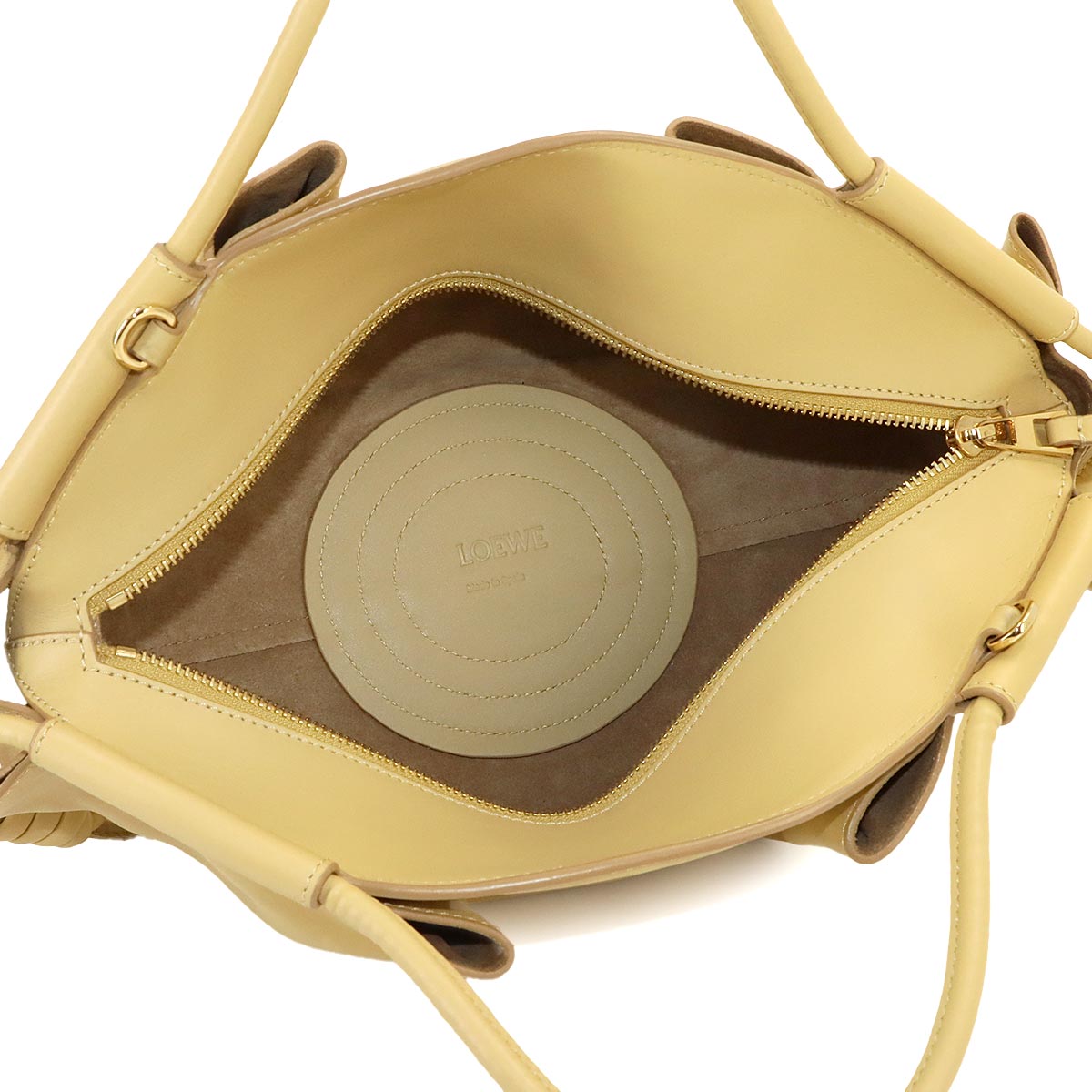 Paseo Small Hand Shoulder Bag Leather Yellow Purse