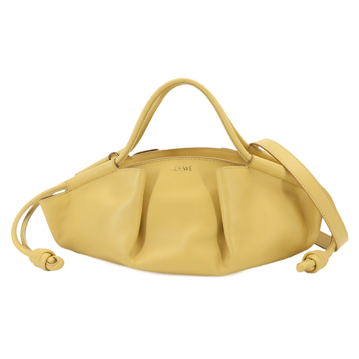Paseo Small Hand Shoulder Bag Leather Yellow Purse