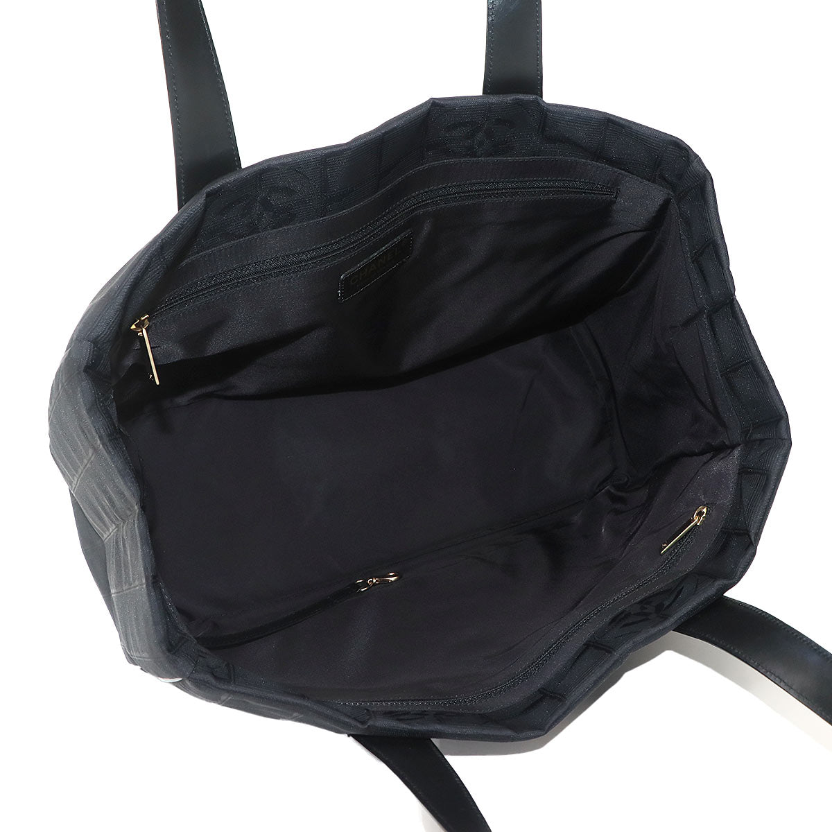 New Travel Line Tote MM Bag Nylon Jacquard Leather Black A15991