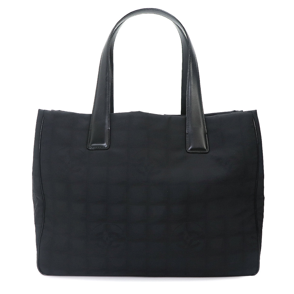 New Travel Line Tote MM Bag Nylon Jacquard Leather Black A15991