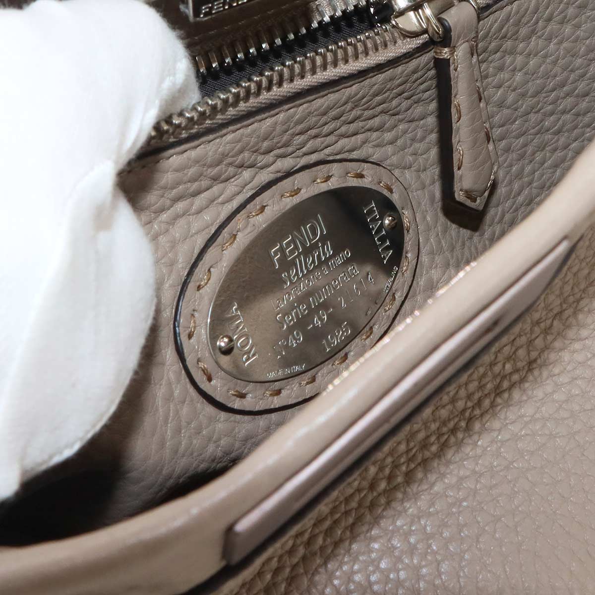 Selleria Peekaboo Regular 2way Hand Bag Leather Beige 8BN290