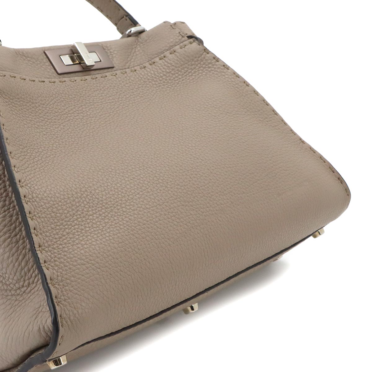 Selleria Peekaboo Regular 2way Hand Bag Leather Beige 8BN290