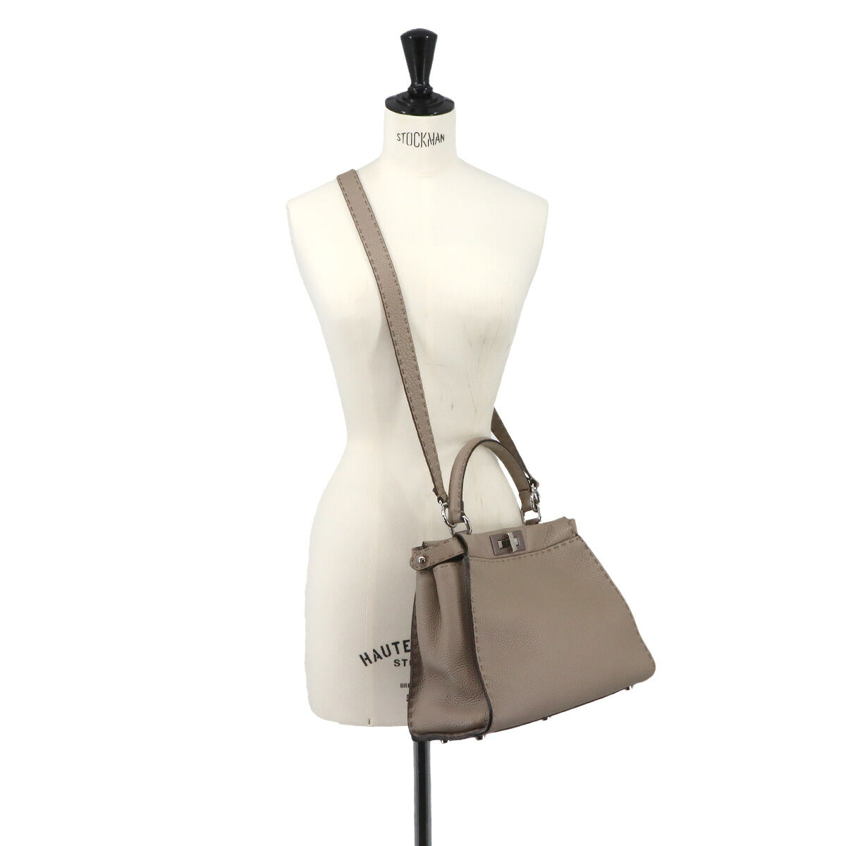 Selleria Peekaboo Regular 2way Hand Bag Leather Beige 8BN290