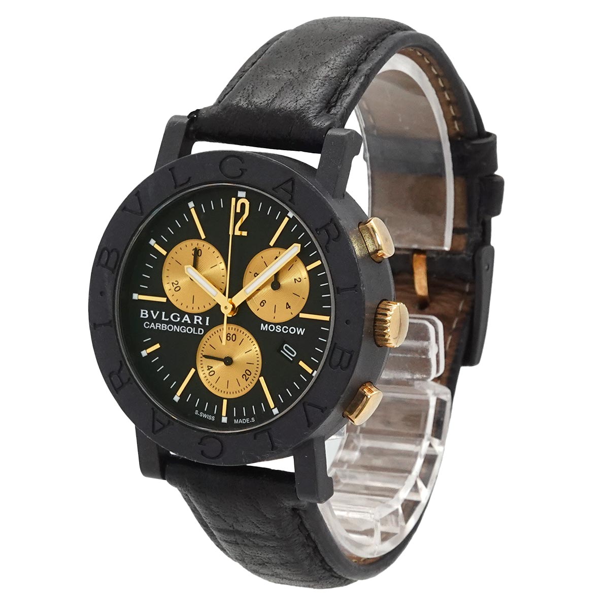 BVLGARIBVLGARI BB38CLCH Chronograph Quartz Black Dial Mens