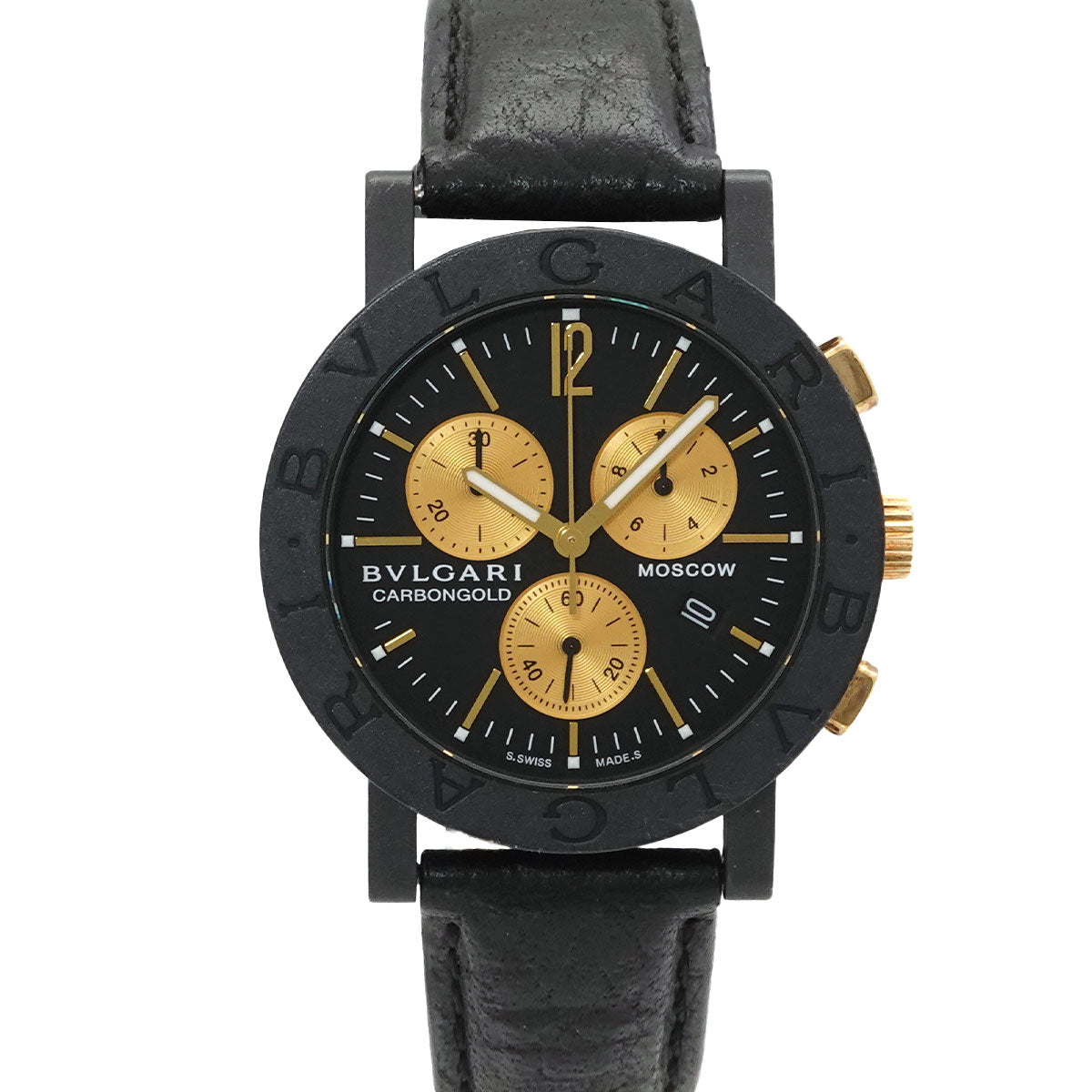 BVLGARIBVLGARI BB38CLCH Chronograph Quartz Black Dial Mens