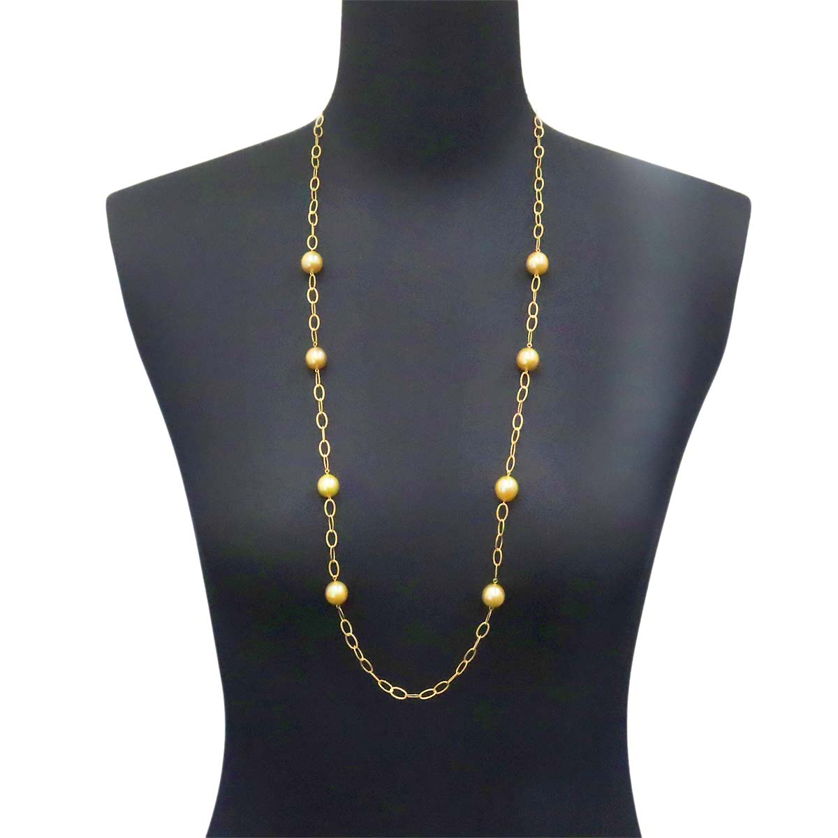 South Sea pearl 11.0-10.0mm Long Necklace 18K YG 750