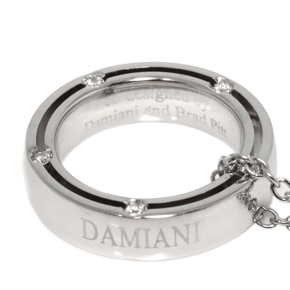 D-SIDE Diamond Long Necklace 18K White Gold 750