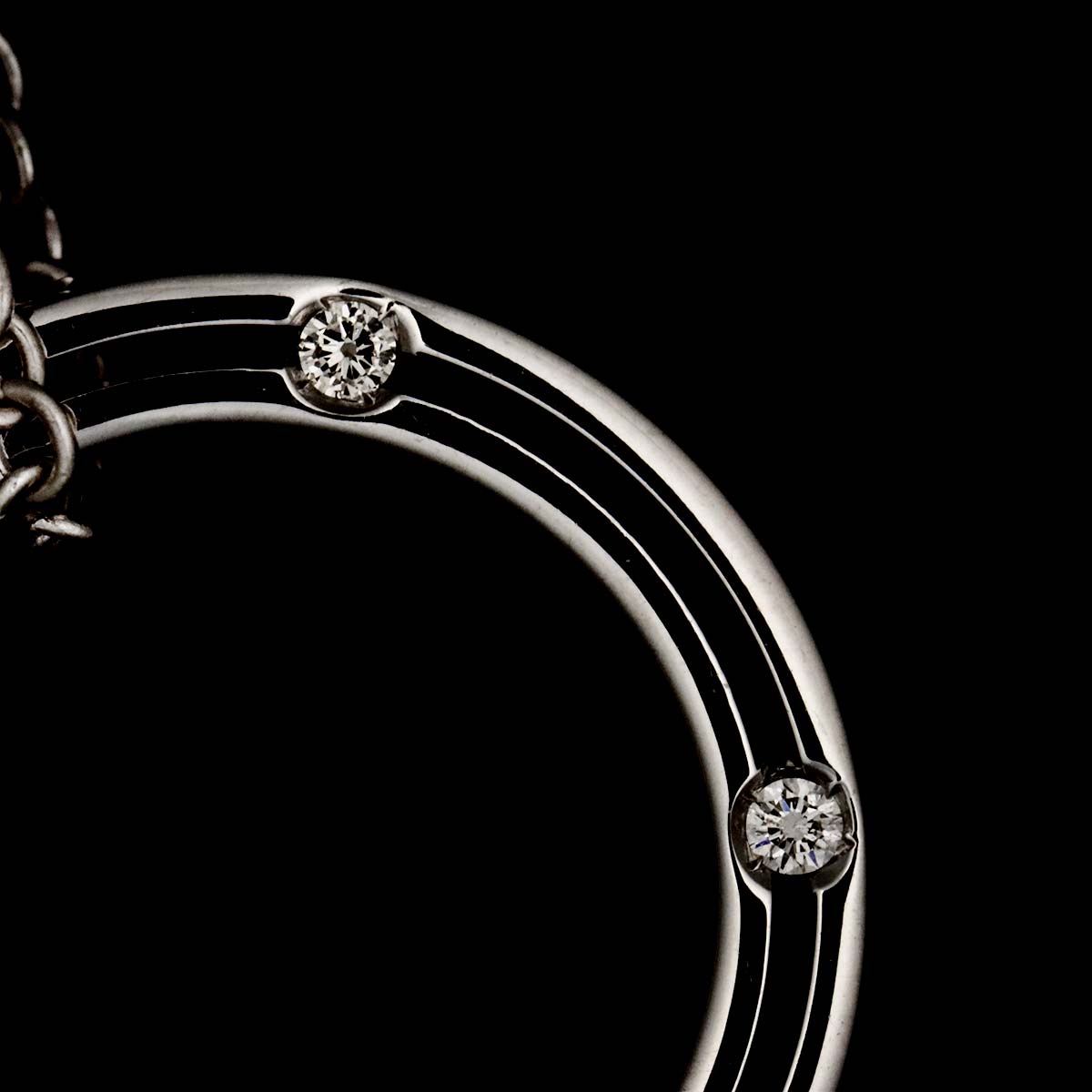 D-SIDE Diamond Long Necklace 18K White Gold 750