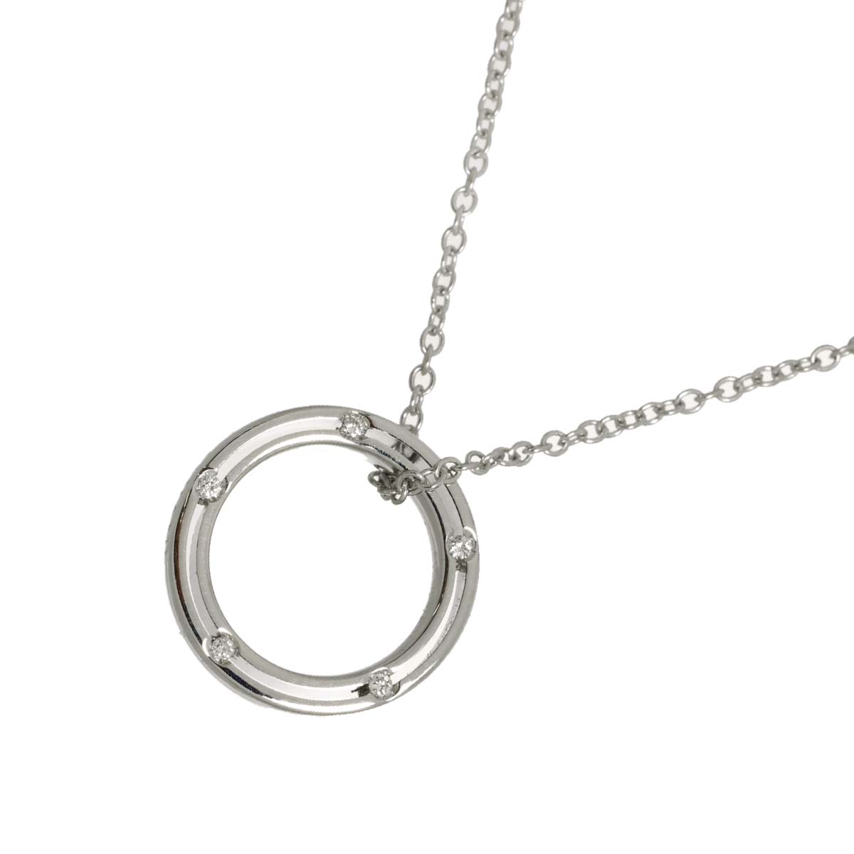 D-SIDE Diamond Long Necklace 18K White Gold 750