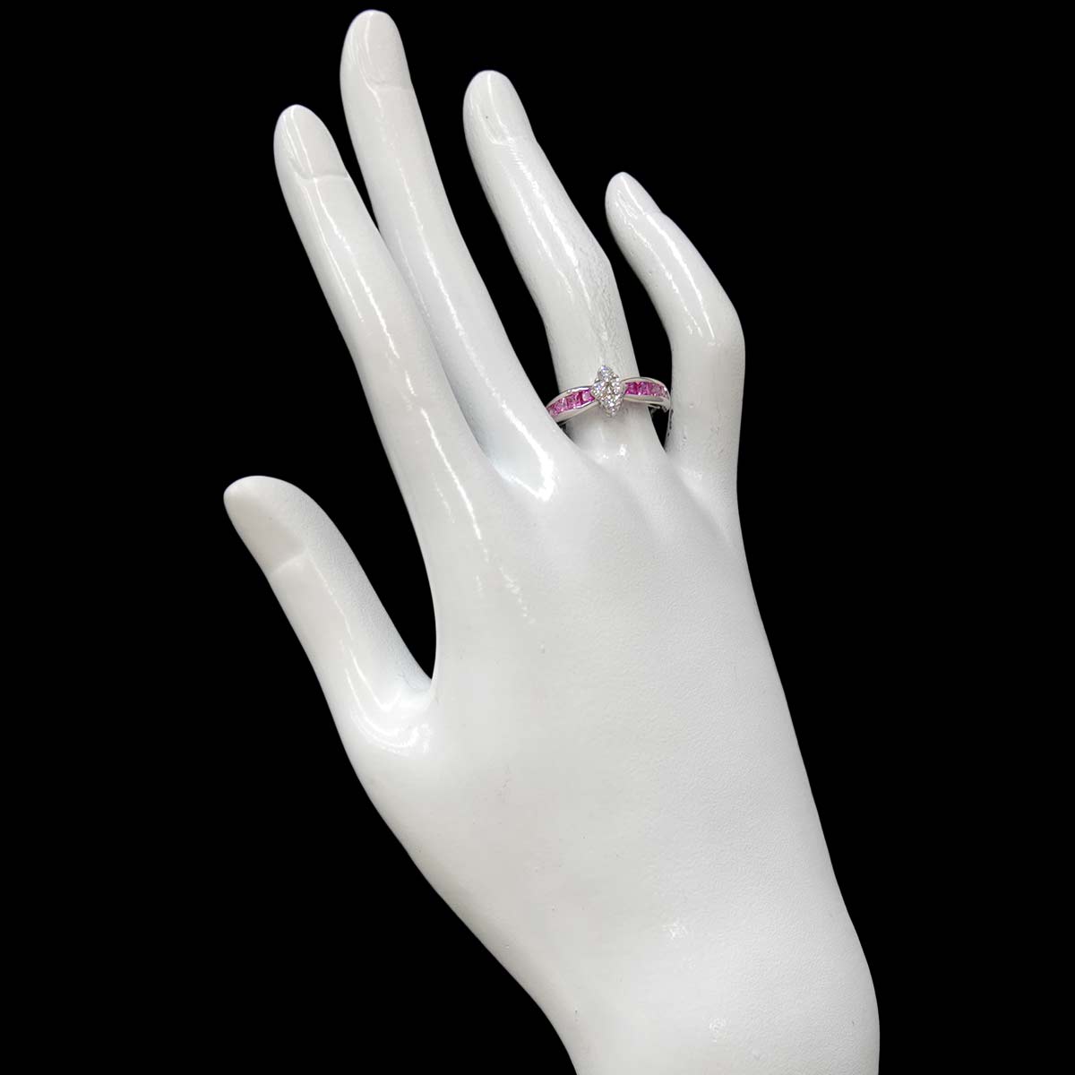 Sapphire 0.82ct Diamond 0.24ct Ring 18K WG 750 Size6(US)