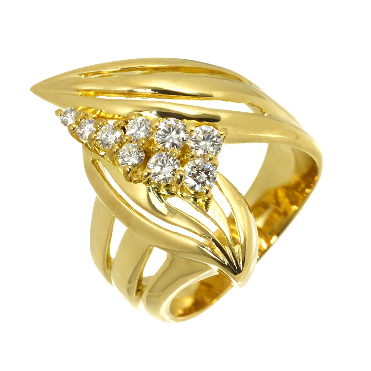 Diamond 0.39ct Ring 18K YG 750 Size6(US)