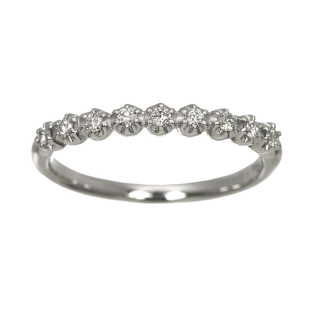Diamond 0.12ct Ring 18K WG 750 Size4.75-5(US)
