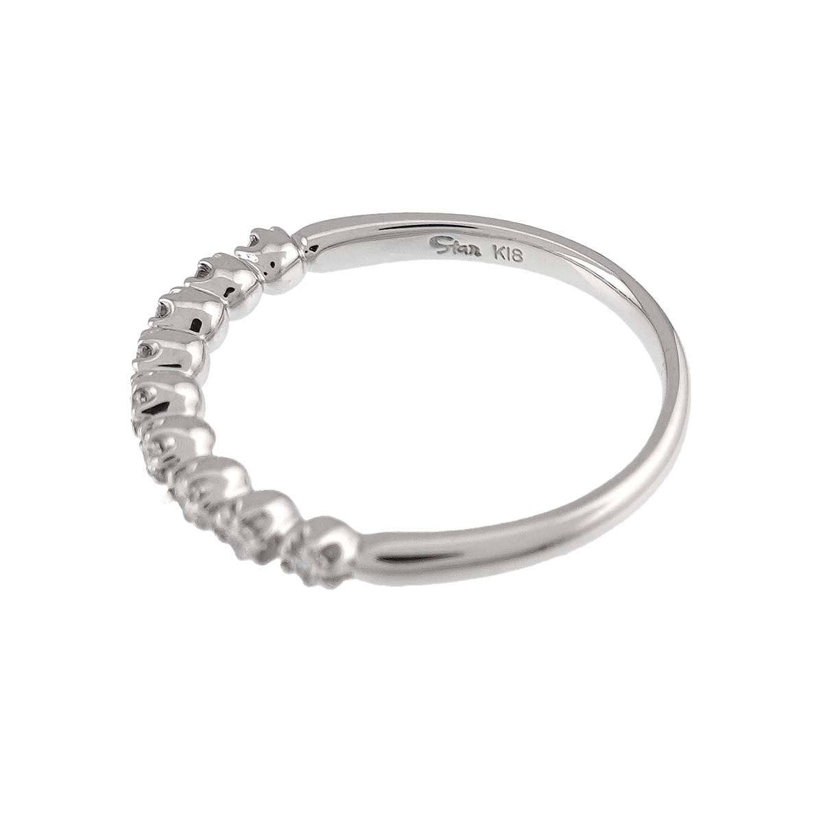 Diamond 0.12ct Ring 18K WG 750 Size4.75-5(US)