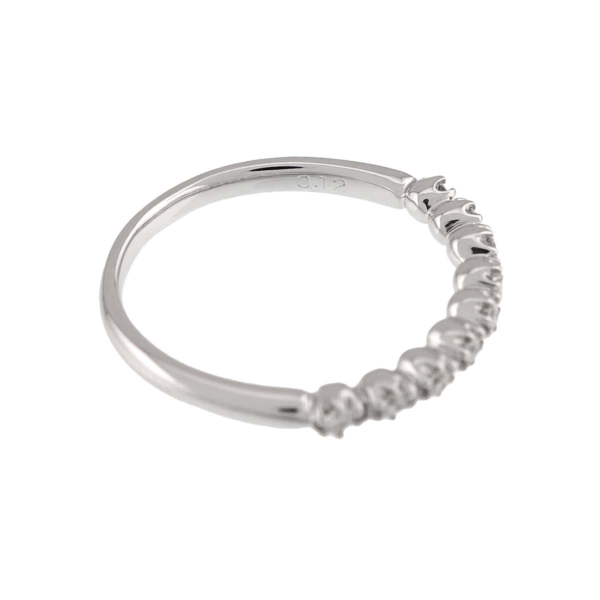 Diamond 0.12ct Ring 18K WG 750 Size4.75-5(US)