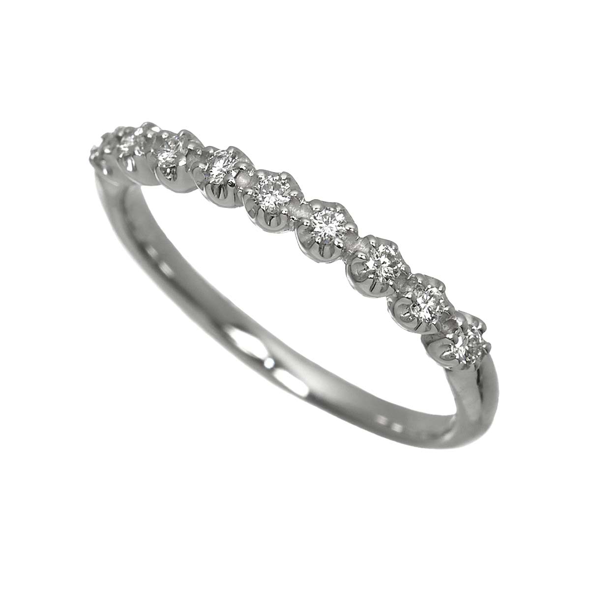 Diamond 0.12ct Ring 18K WG 750 Size4.75-5(US)