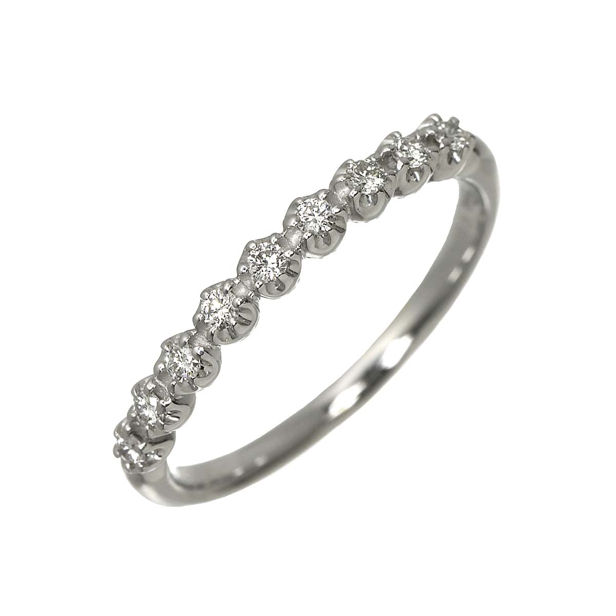 Diamond 0.12ct Ring 18K WG 750 Size4.75-5(US)
