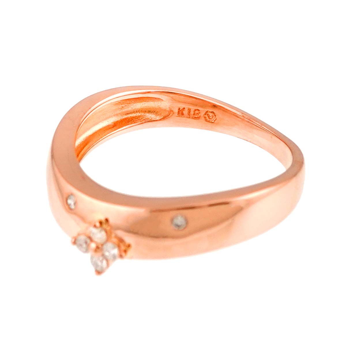 Diamond Ring 18K K18 PG 750 size4.75-5(US)
