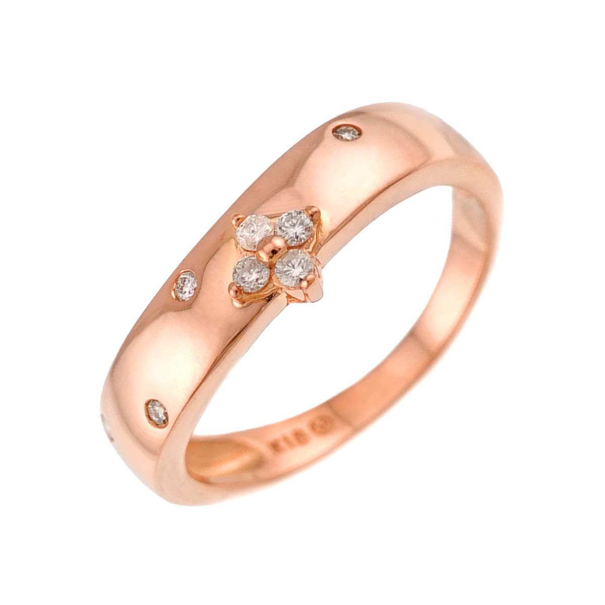 Diamond Ring 18K K18 PG 750 size4.75-5(US)