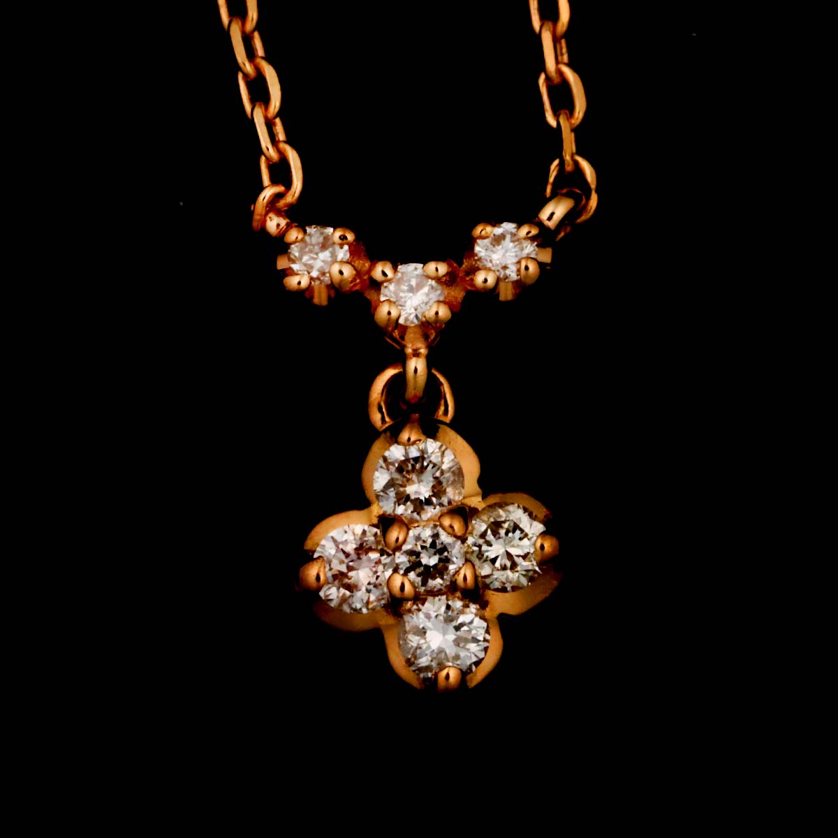 Diamond Necklace 18K PG 750