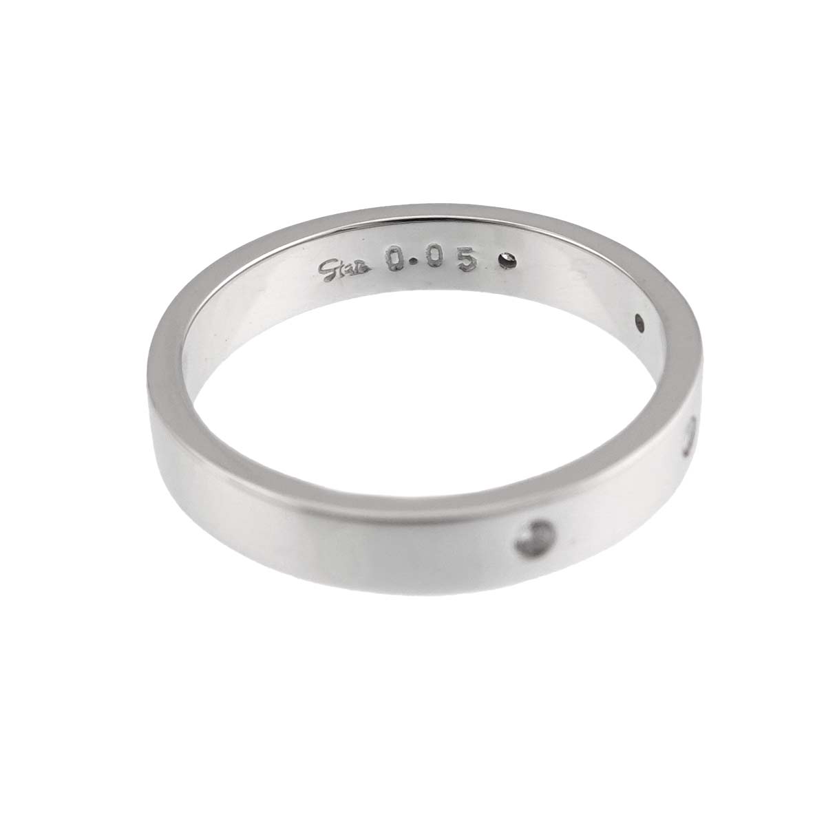 Diamond 0.05ct Ring 18K WG 750 Size4.5(US)