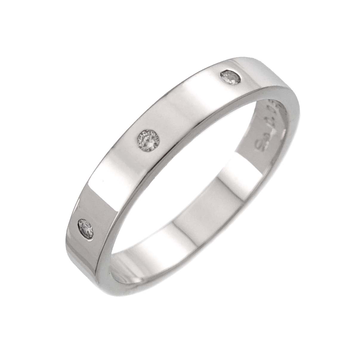 Diamond 0.05ct Ring 18K WG 750 Size4.5(US)