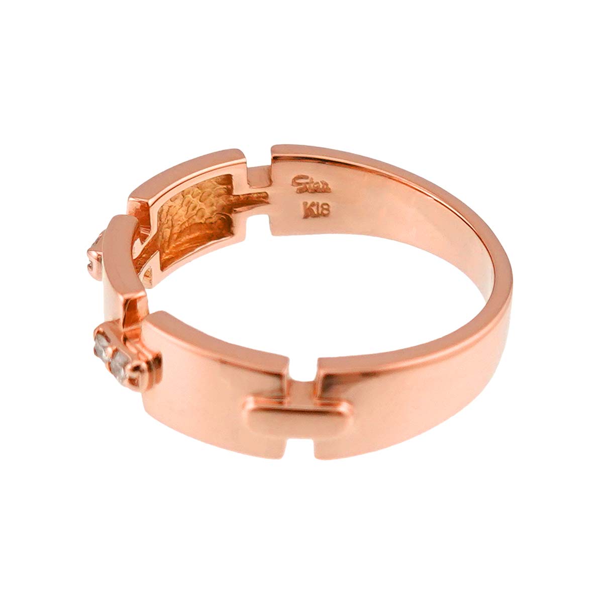Diamond 0.05ct Ring 18K PG 750 Size4.75-5(US)