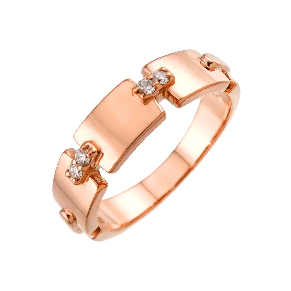 Diamond 0.05ct Ring 18K PG 750 Size4.75-5(US)