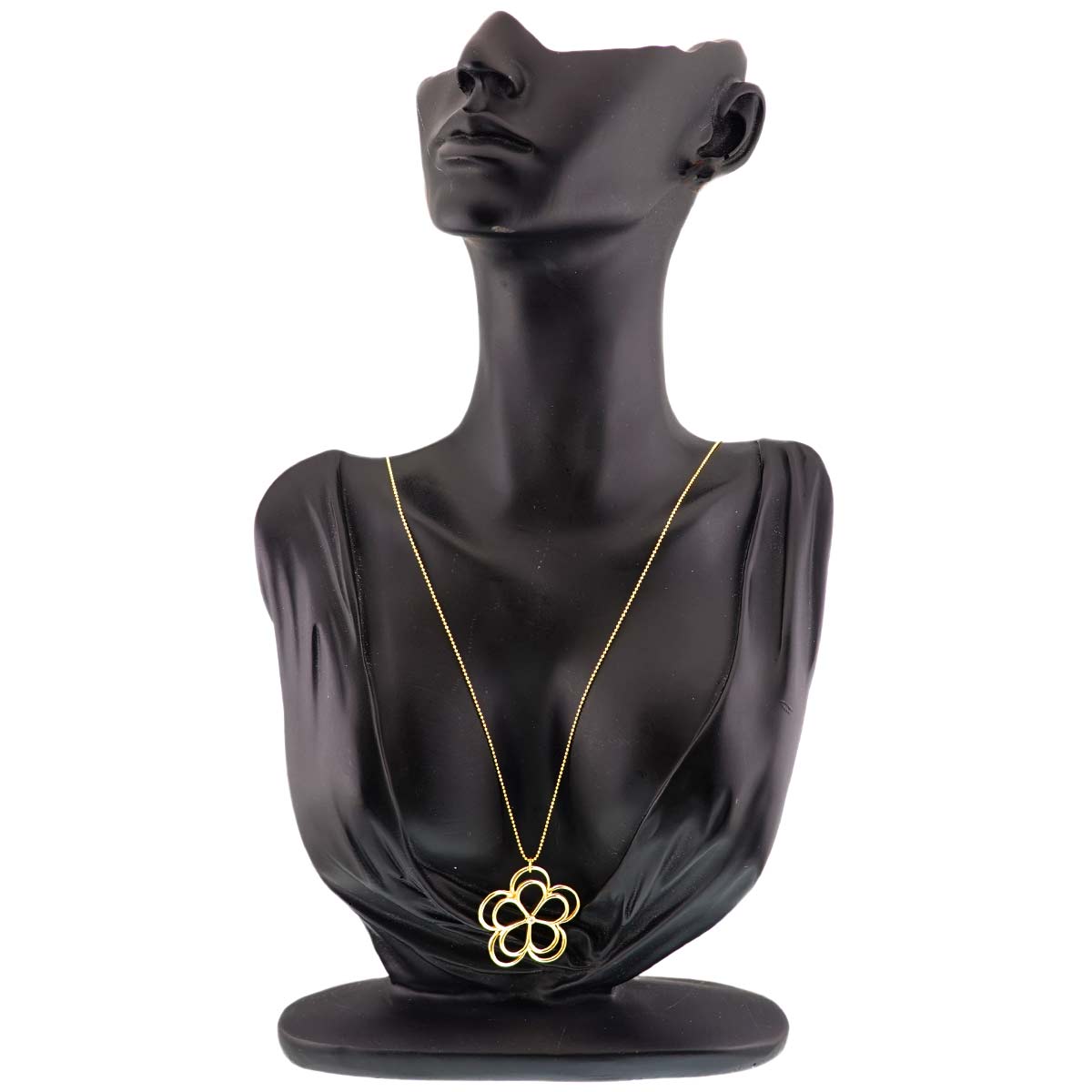 Open Flower Diamond Necklace 18K Yellow Gold 750