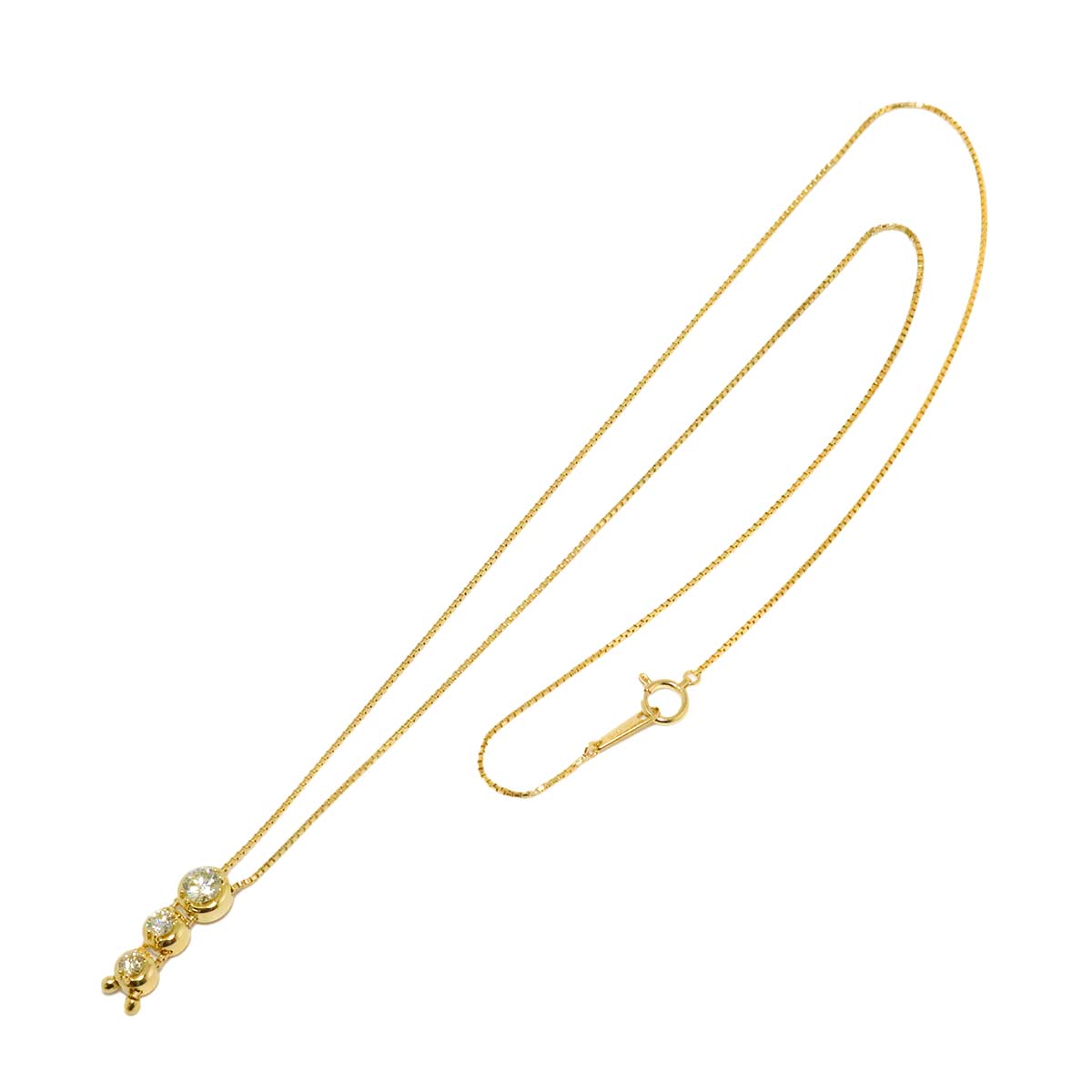 Trilogy Diamond 0.59ct Necklace 18K YG 750