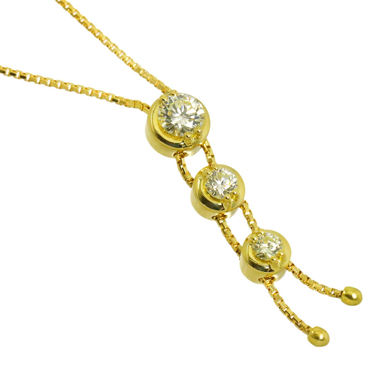 Trilogy Diamond 0.59ct Necklace 18K YG 750