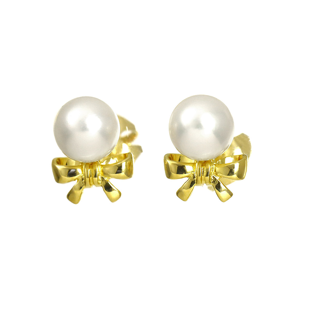 Akoya Pearl 6.0mm Earrings Pierced 18K YG 750