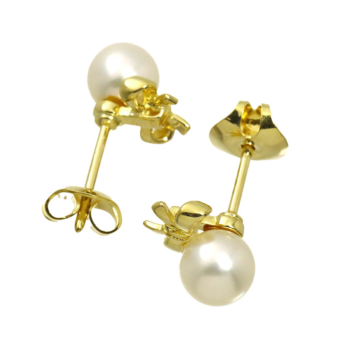 Akoya Pearl 6.0mm Earrings Pierced 18K YG 750