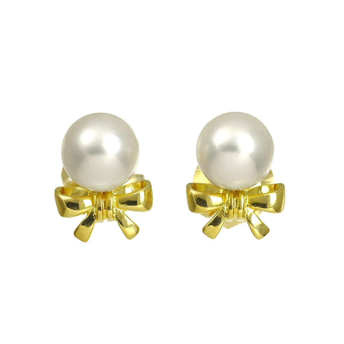 Akoya Pearl 6.0mm Earrings Pierced 18K YG 750