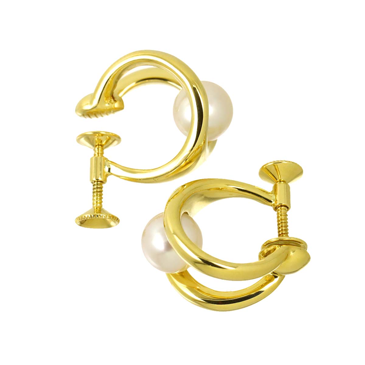 Akoya Pearl 6.5mm Earrings 18K Yellow Gold 750