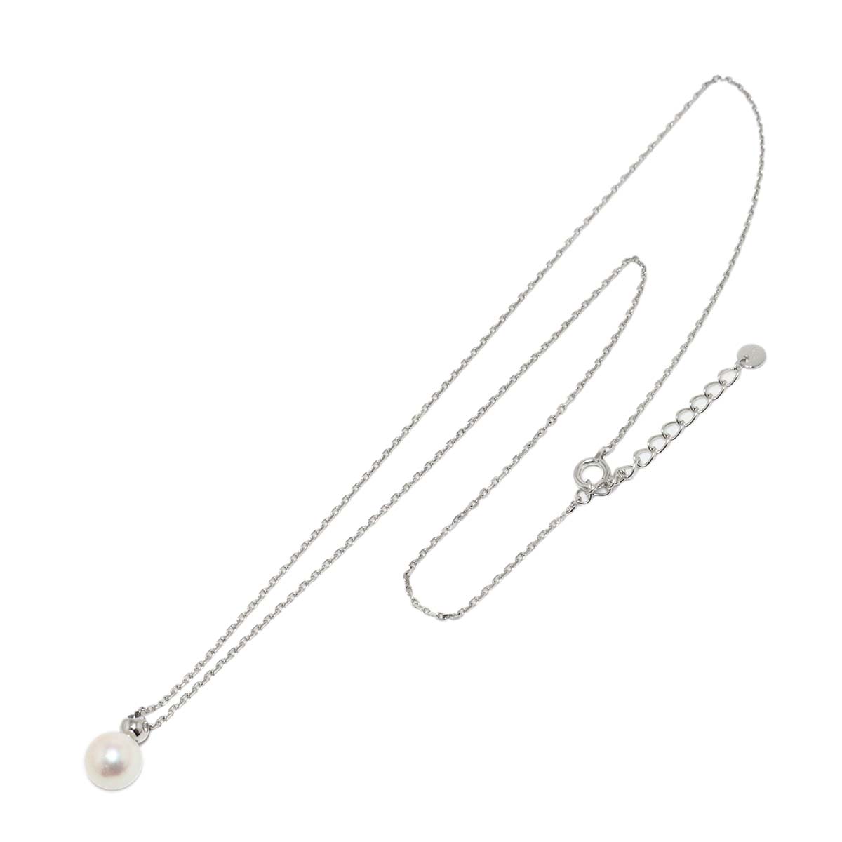 PERLITA Akoya Pearl 7.3mm Diamond Necklace 18K White Gold 750