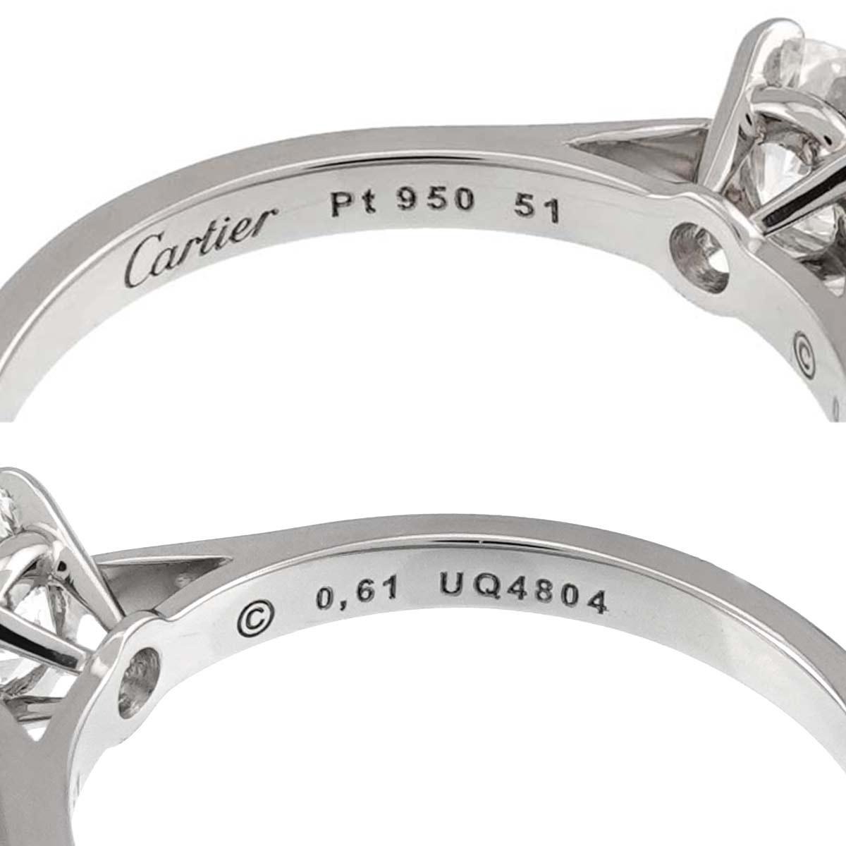 Diamond 0.61ct H/VS1/3EX Ring Platinum size51 5.5-5.75(US)