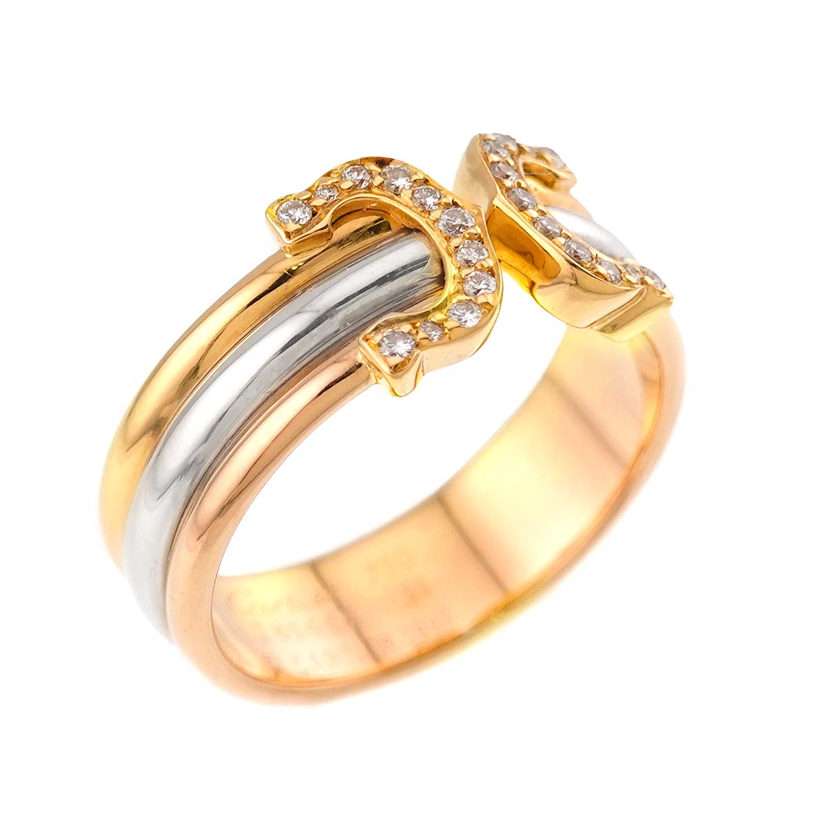 2C Diamond Ring 18K YG WG PG 750 Size51 5.5-5.75(US)