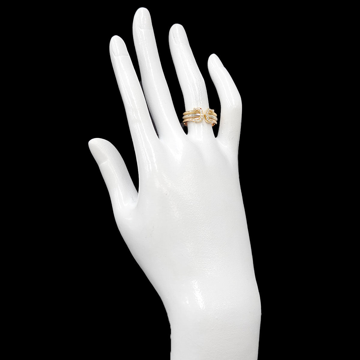 2C Diamond Ring 18K YG WG PG 750 Size51 5.5-5.75(US)