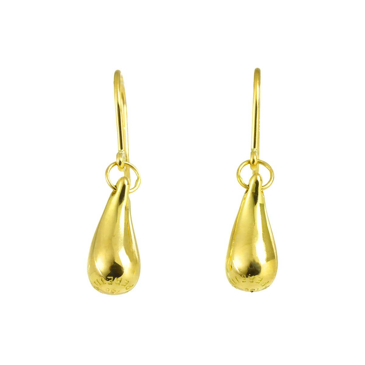 Teardrop Earrings Pierced 18K Yellow Gold 750