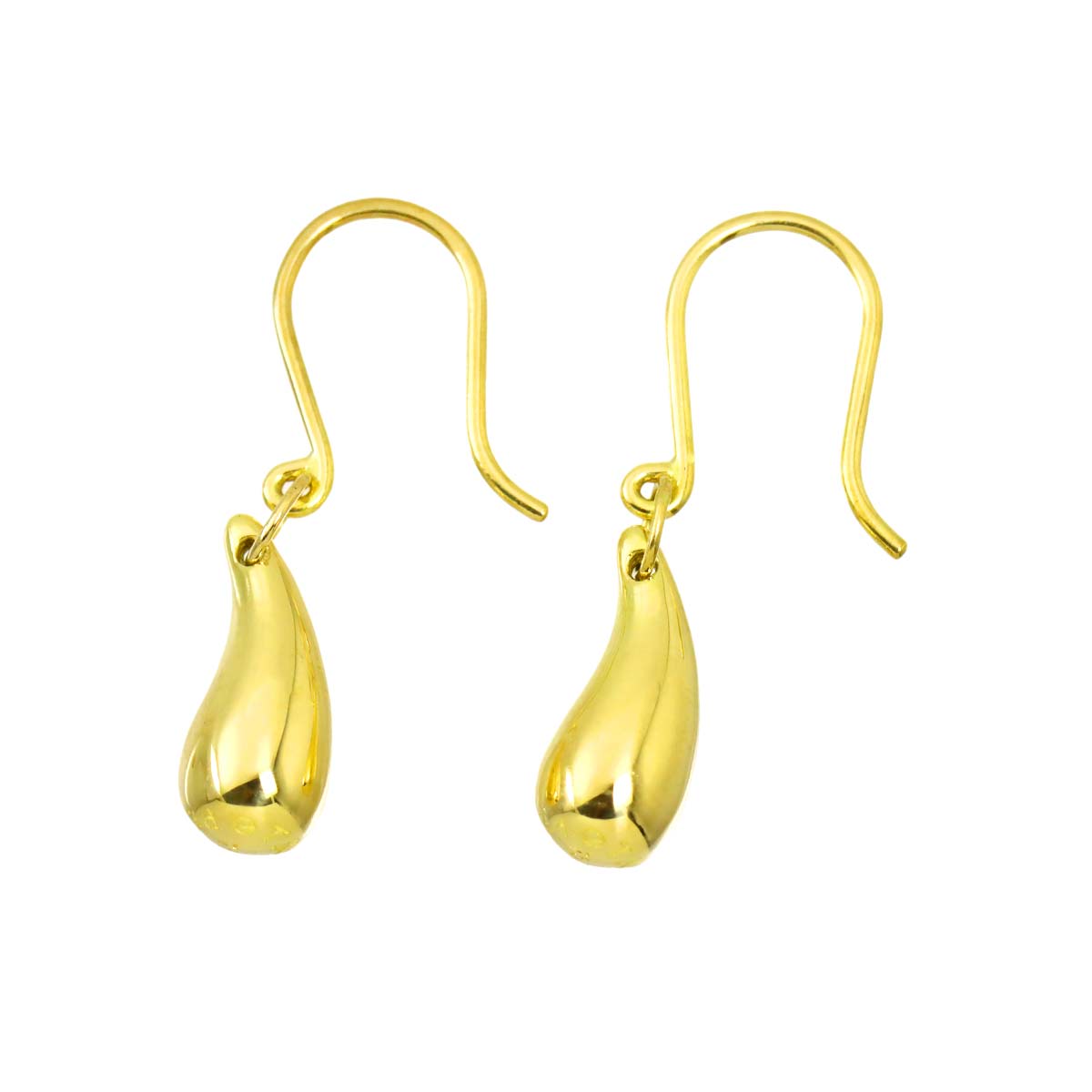 Teardrop Earrings Pierced 18K Yellow Gold 750