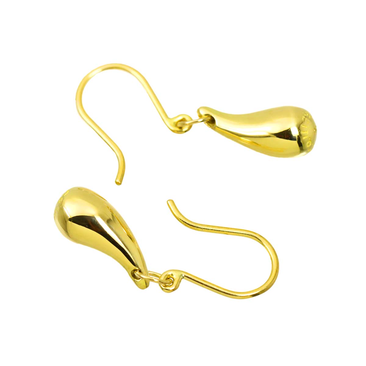Teardrop Earrings Pierced 18K Yellow Gold 750