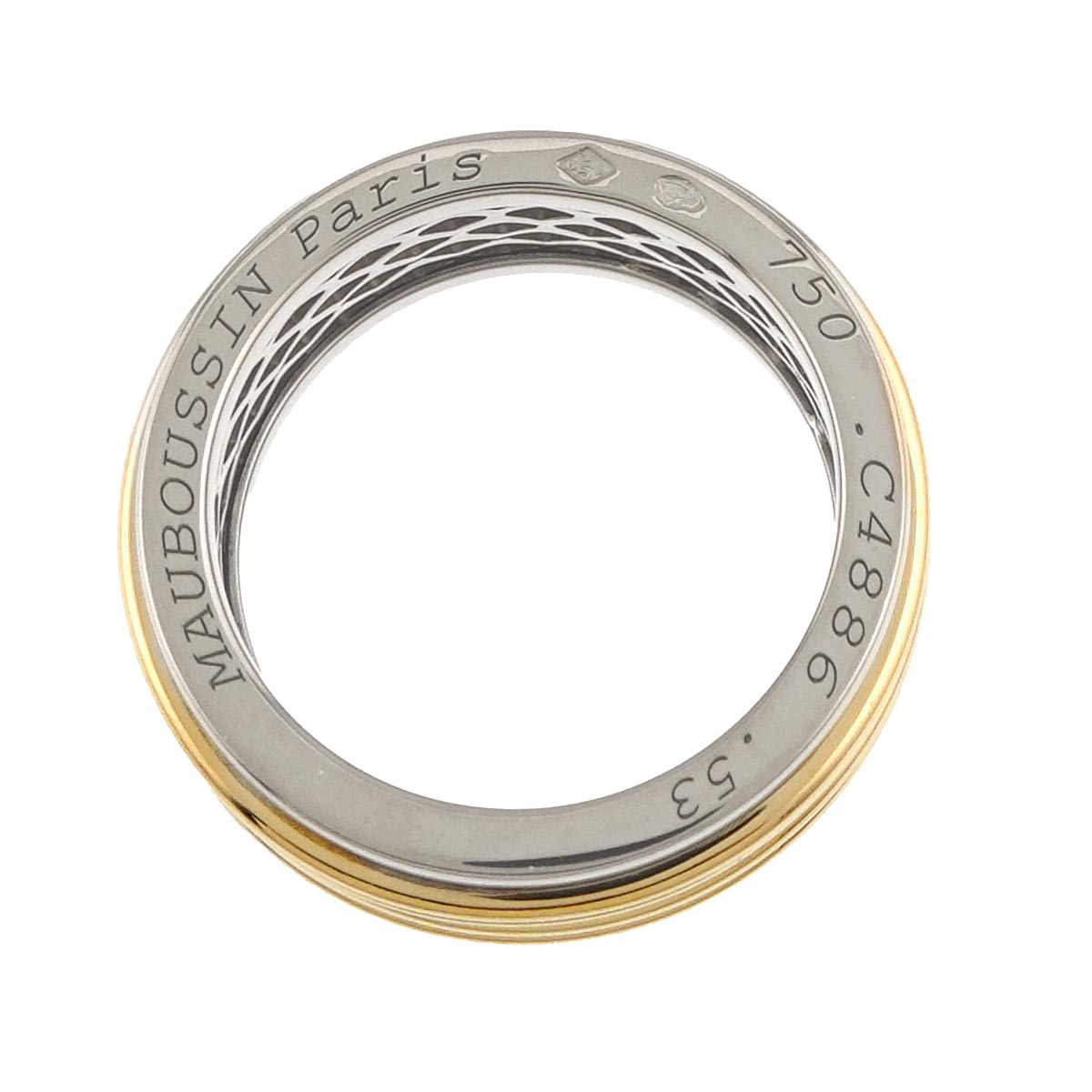 Ring 18K YG WG 750 size6.25-6.5(US)