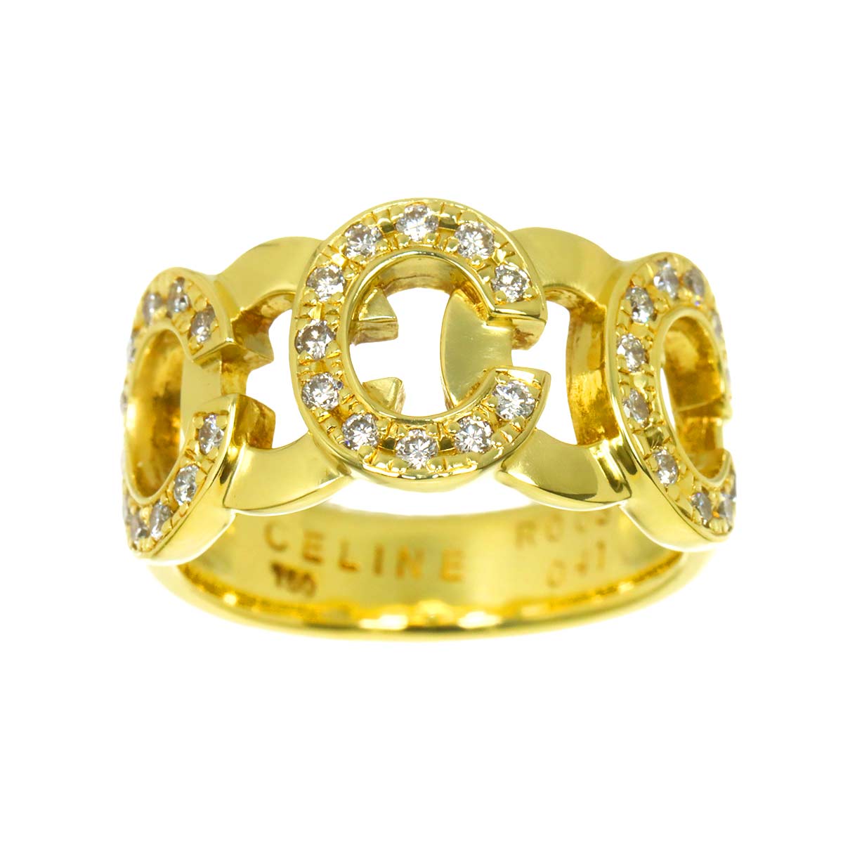 Diamond 0.41ct Ruby 0.03ct Ring 18K YG 750 siza6.5-6.75(US)